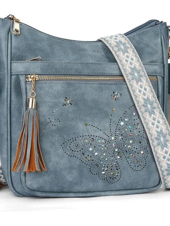 Medium Crossbody Bags for Women Trendy, Women's Butterfly Shoulder Handbags with - Picture 1 of 6